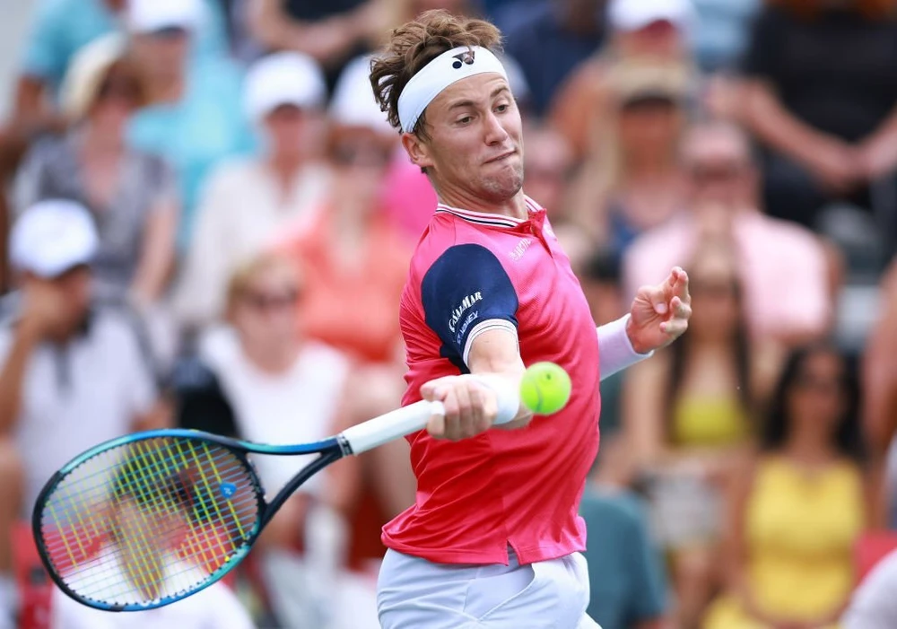 Hạt giống số 3 Ruud gác vợt tại vòng ba. Ảnh: GETTY