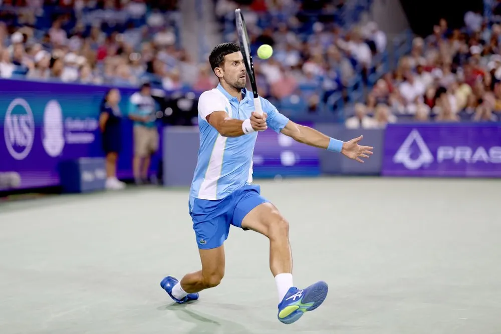 Djokovic chỉ mất hơn 1 giờ để đánh bại Taylor Fritz. Ảnh: GETTY Djokovic chỉ mất hơn 1 giờ để đánh bại Taylor Fritz. Ảnh: GETTY