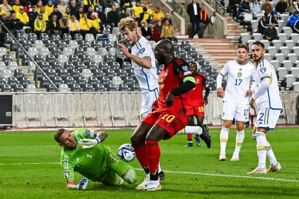 Tiền đạo Lukaku là người mở tỉ số trận đấu giữa chủ nhà Bỉ gặp Thụy Điển vào ngày 16-10. Ảnh: GETTY hai-cdv-thuy-dien-bi-ban-2.jpeg