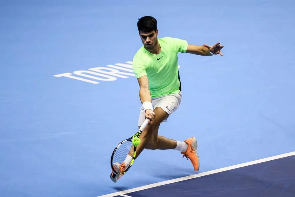 Tay vợt số 2 thế giới, Alcaraz khởi đầu ATP Finals với một thất bại. Ảnh: GETTY Carlos Alcaraz.jpg