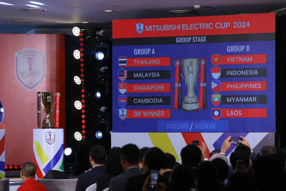 Kết quả bốc thăm ASEAN Cup 2024. Đội tuyển Việt Nam nằm ở bảng B. Ảnh: VFF asian-cup-2024.jpg