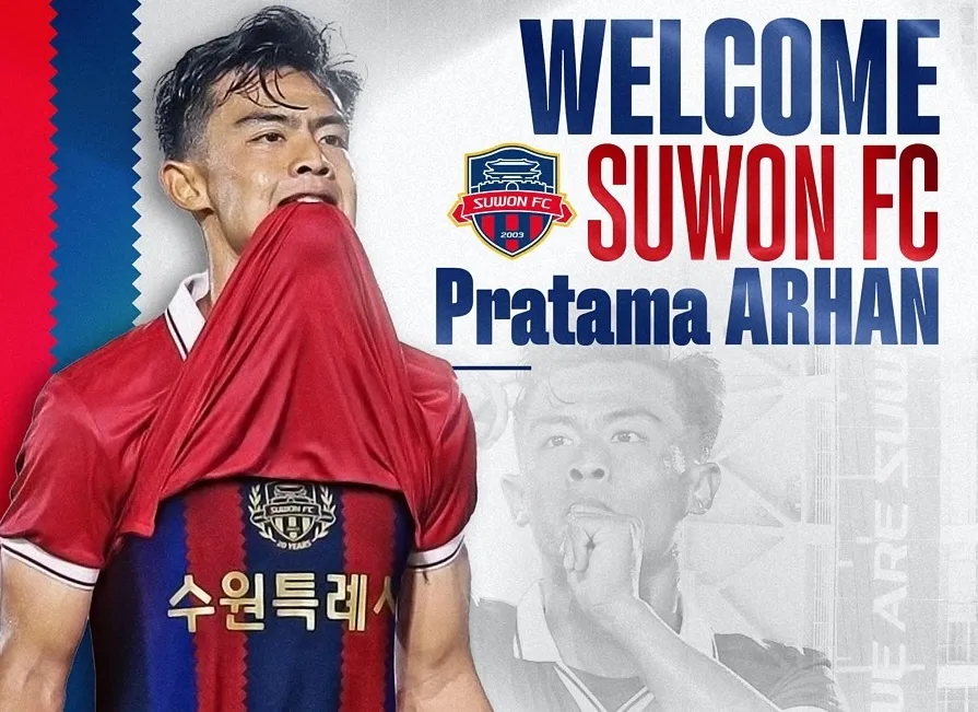 Hậu vệ Indonesia Pratama Arhan trong màu áo CLB Suwon Hàn Quốc. hậu vệ Indonesia