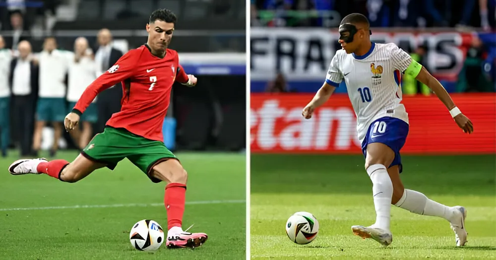 Kylian Mbappe phấn khích khi đối đầu thần tượng Ronaldo. Ảnh: GETTY Kylian Mbappe phấn khích