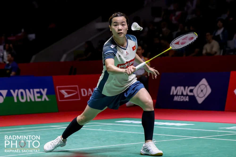 Tay vợt Nguyễn Thùy Linh lần đầu vào chung kết đơn nữ giải Đức mở rộng. Ảnh: RAPHAEL SACHEAT Nguyễn Thùy Linh