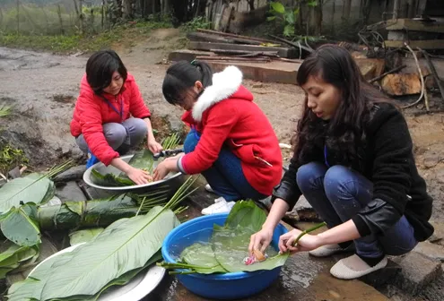 Sinh viên gói bánh chưng tặng người nghèo ảnh 1 Sinh viên gói bánh chưng tặng người nghèo ảnh 1