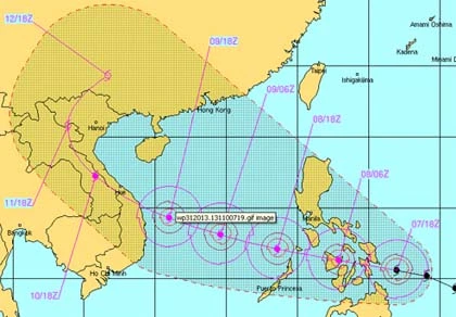 Bão Haiyan có sức hủy diệt lớn nhất hướng vào Việt Nam ảnh 2