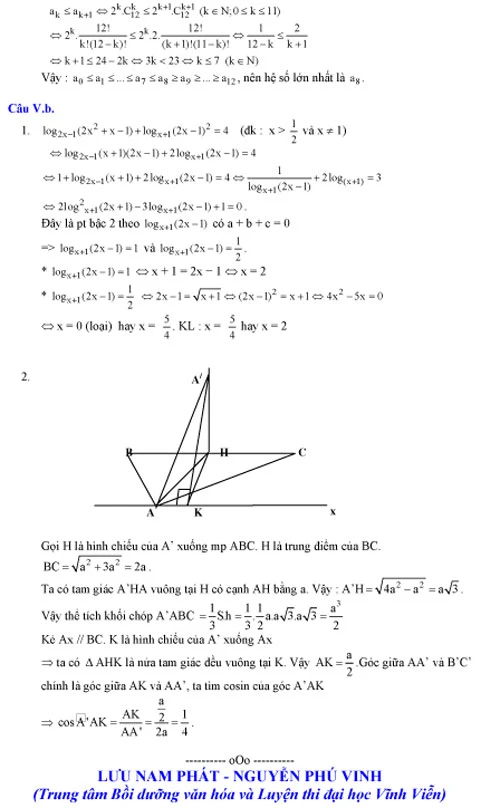 Gợi ý giải đề thi môn Toán, khối A năm 2008 ảnh 5