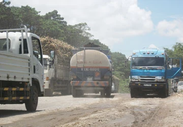 Quốc lộ 19: Tài xế vừa lái xe vừa run ảnh 1 Quốc lộ 19: Tài xế vừa lái xe vừa run ảnh 1