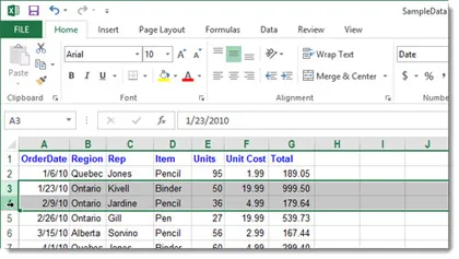 Cách tạm thời ẩn hàng, cột trong Excel 2013 ảnh 2 Cách tạm thời ẩn hàng, cột trong Excel 2013 ảnh 2