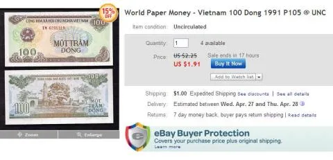 Tiền Việt được rao bán trên eBay ảnh 3