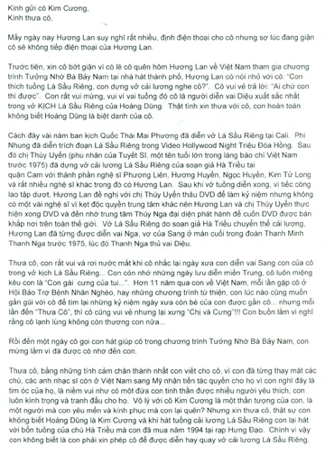 Ca sĩ Hương Lan gửi thư xin lỗi NSƯT Kim Cương ảnh 1