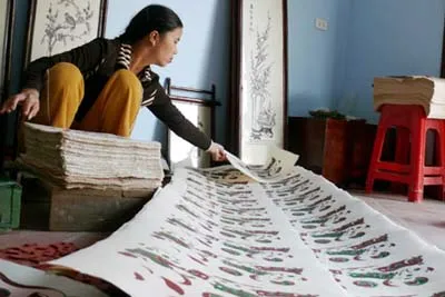 Làng tranh Đông Hồ một thời là niềm tự hào của người dân Việt, giờ đã trở thành làng vàng mã (Ảnh: P. Quyên).