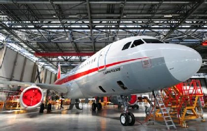 Chiếc Airbus A320 đầu tiên lắp ráp tại Trung Quốc sắp được xuất xưởng. (Ảnh: AFP/Theage)