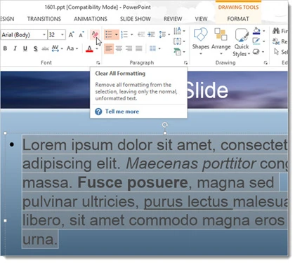 Hủy định dạng văn bản trong Word 2013 ảnh 2