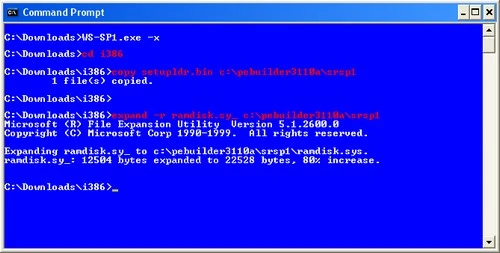 Hình H: Bạn sẽ copy và expand hai file cần thiết vào thư mục SRSP1