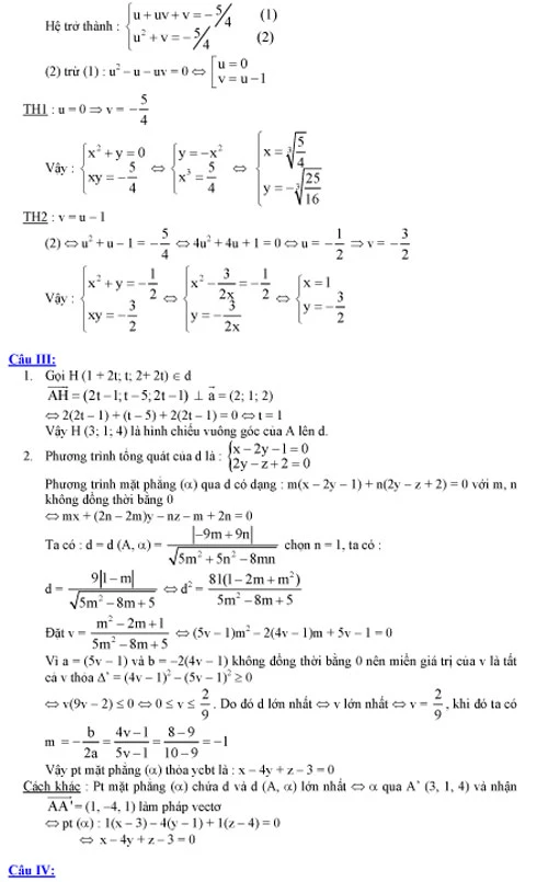 Gợi ý giải đề thi môn Toán, khối A năm 2008 ảnh 3