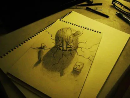 Bộ tranh 3D độc đáo được vẽ bằng bút chì ảnh 20