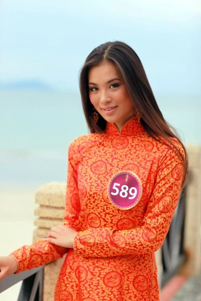 Thí sinh Hoa hậu Thế giới người Việt trong trang phục áo dài ảnh 6