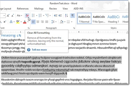 Hủy định dạng văn bản trong Word 2013 ảnh 1