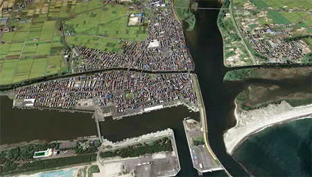 Nhật Bản trước và sau động đất qua Googe Earth ảnh 1