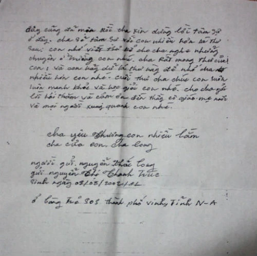 2 bức thư cảm động của người cha tử tù và đứa con mồ côi ảnh 3