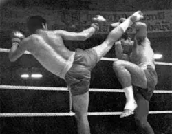 Một pha thi đấu môn võ Muay Thái. Ảnh: tigermuaythai.com. Một pha thi đấu môn võ Muay Thái. Ảnh: tigermuaythai.com.