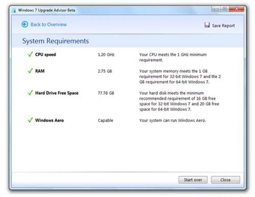 Kết quả thử nghiệm phần cứng và khả năng tương thích đồ họa Windows Aero