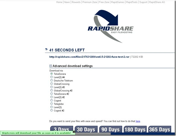 Bỏ qua màn hình chờ quảng cáo của Rapidshare ảnh 3