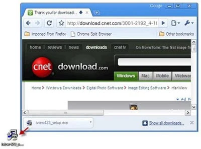 Kéo thả file download đến vị trí bất kỳ.