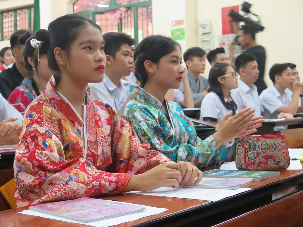 Độc đáo giờ học tái hiện về đất nước Nhật Bản ảnh 3 Độc đáo giờ học tái hiện về đất nước Nhật Bản ảnh 3
