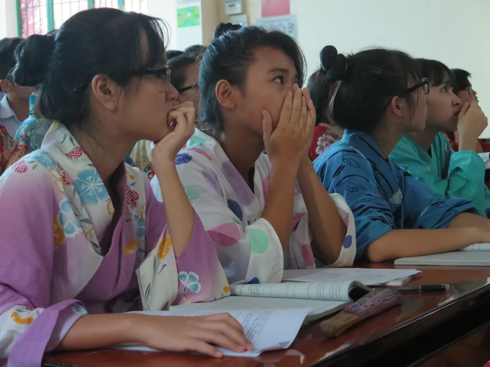 Độc đáo giờ học tái hiện về đất nước Nhật Bản ảnh 10 Độc đáo giờ học tái hiện về đất nước Nhật Bản ảnh 10