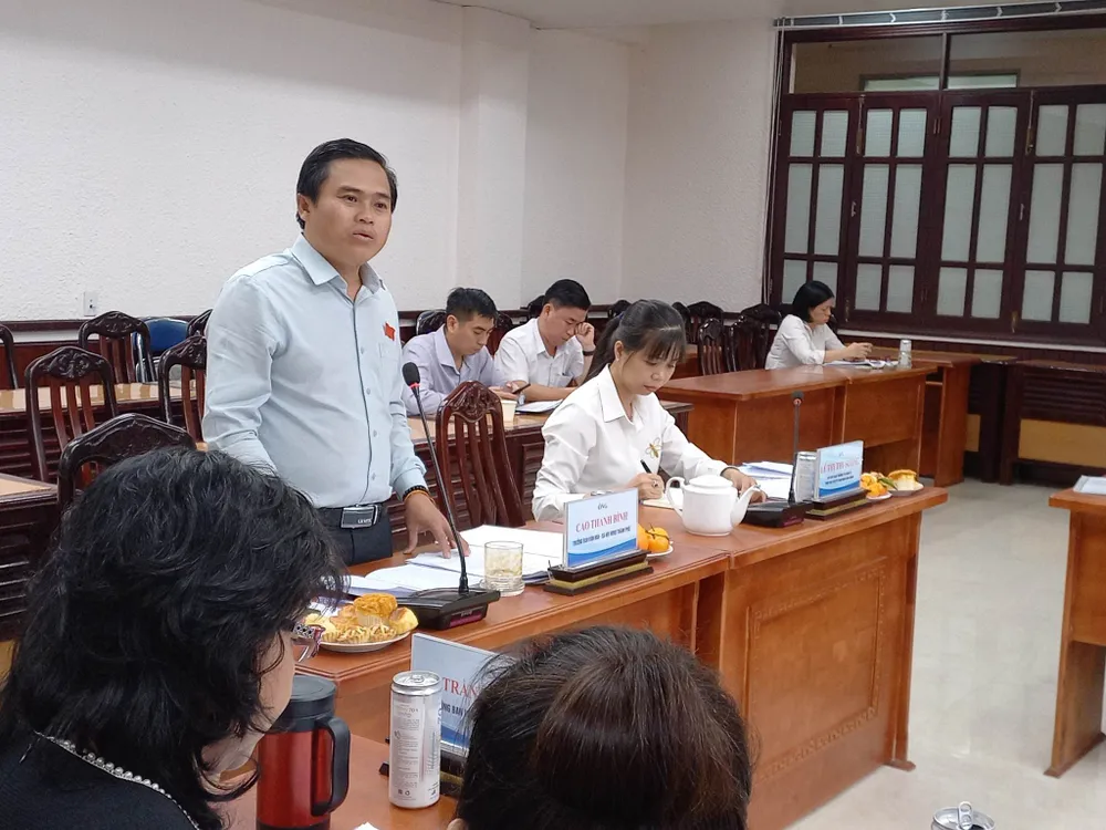 Ông Cao Thanh Bình trao đổi tại buổi giám sát. Ảnh: PA