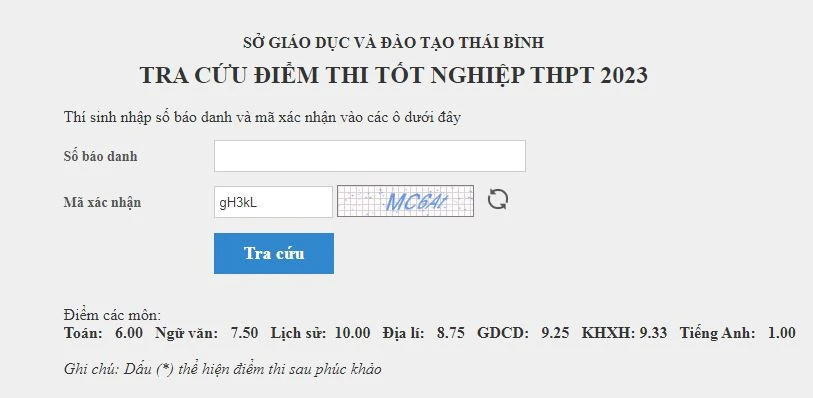 Kết quả thi đẹp "như mơ" của một thí sinh ở Thái Bình nhưng dính điểm liệt tiếng Anh