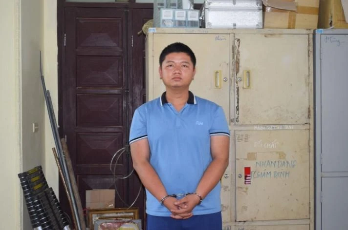 Trường tại cơ quan công an. Ảnh CACC