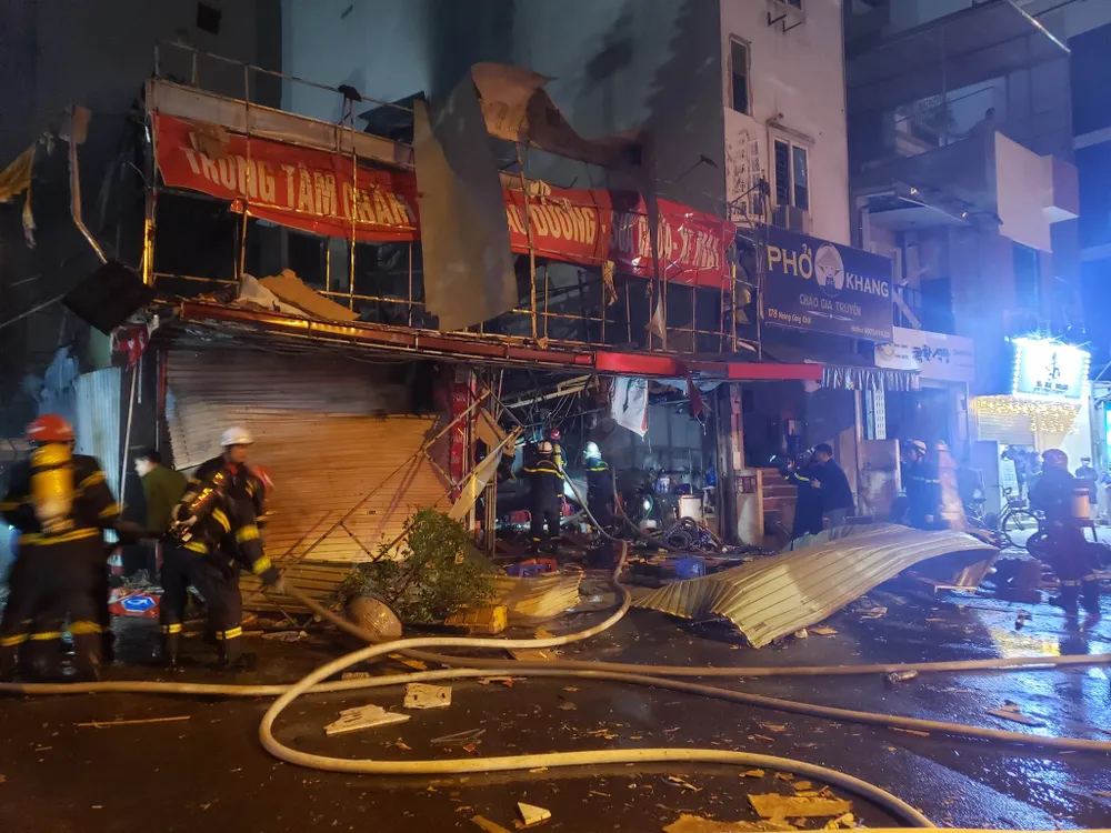 Hiện trường nơi xảy ra vụ hỏa hoạn. Ảnh: CTV