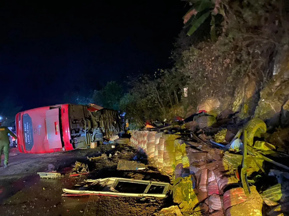 Hiện trường vụ tai nạn. Ảnh: CTV