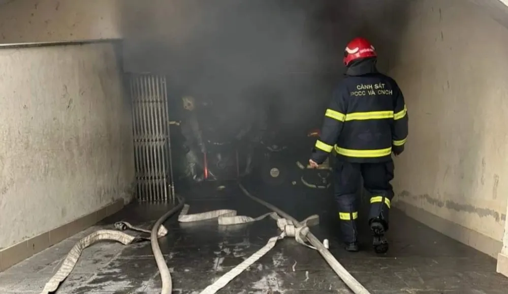 Khu vực xảy ra cháy. Ảnh: CACC Khu vực xảy ra cháy. Ảnh: CACC