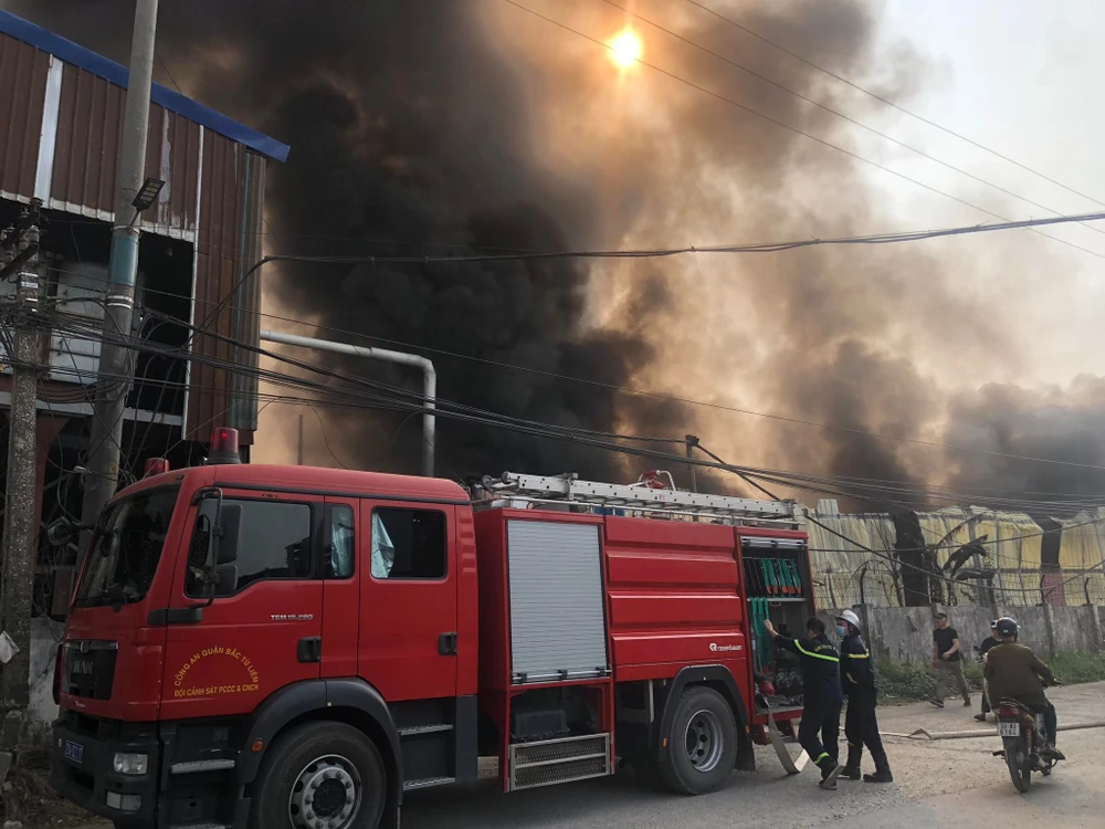 Thời điểm xảy ra vụ cháy. Ảnh CTV
