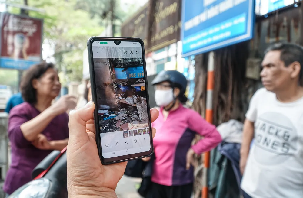 Người dân chia sẻ hình ảnh thời điểm xảy ra vụ việc. Người dân chia sẻ hình ảnh thời điểm xảy ra vụ việc.