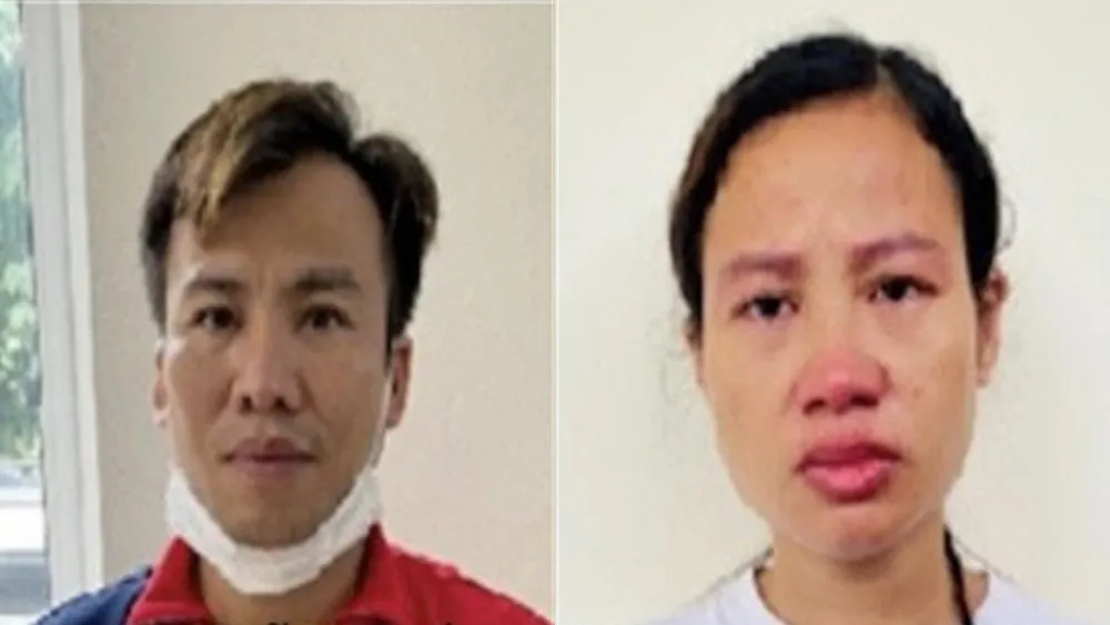 Từ trái sang là Nguyễn Tuấn Nghĩa và Kiều Thị Thúy. Ảnh CACC