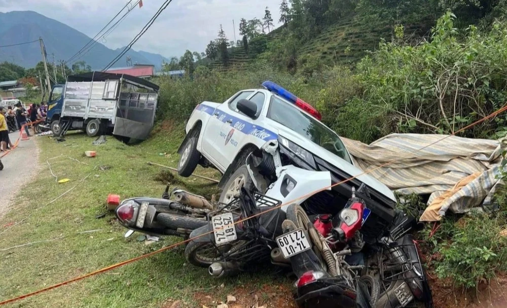 Thời điểm xảy ra vụ tai nạn. Ảnh CTV