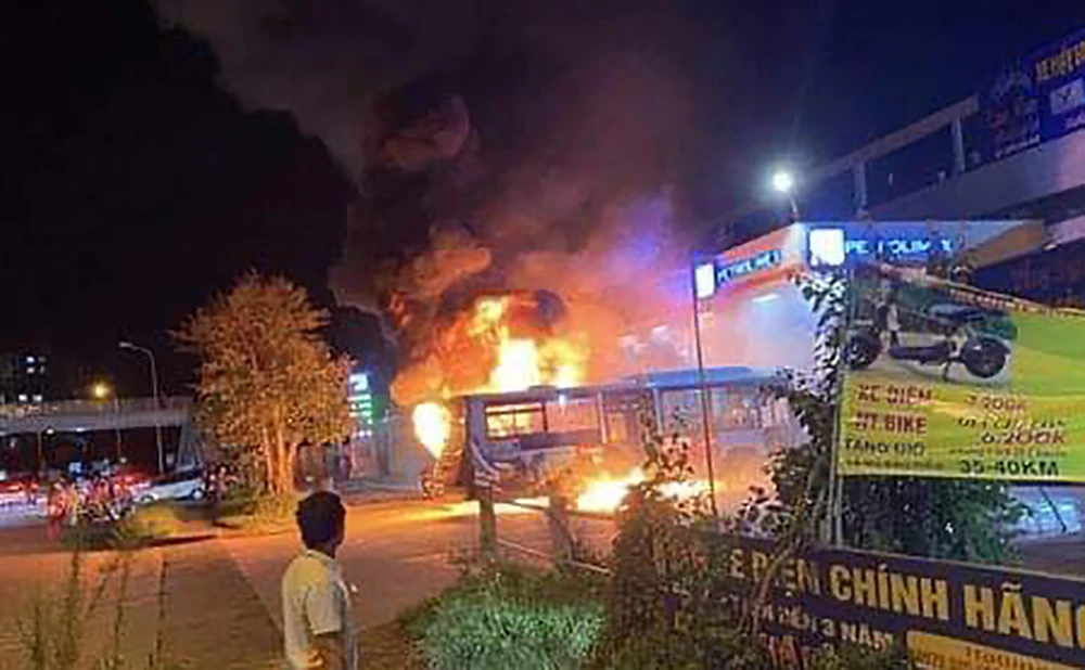 Thời điểm xảy ra sự cố hỏa hoạn. Ảnh CTV