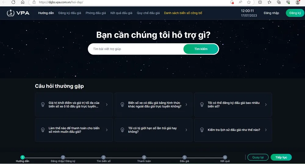 Giao diện của trang thông tin đấu giá trực tuyến. Ảnh chụp màn hình Giao diện của trang thông tin đấu giá trực tuyến. Ảnh chụp màn hình