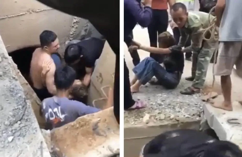 Thời điểm xảy ra sự việc. Ảnh cắt từ clip Thời điểm xảy ra sự việc. Ảnh cắt từ clip