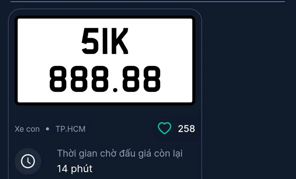 Đây là lần thứ ba biển số xe 51K-888.88 được đưa ra đấu giá. Ảnh chụp màn hình dau-gia-bien-so-1-6097.jpg