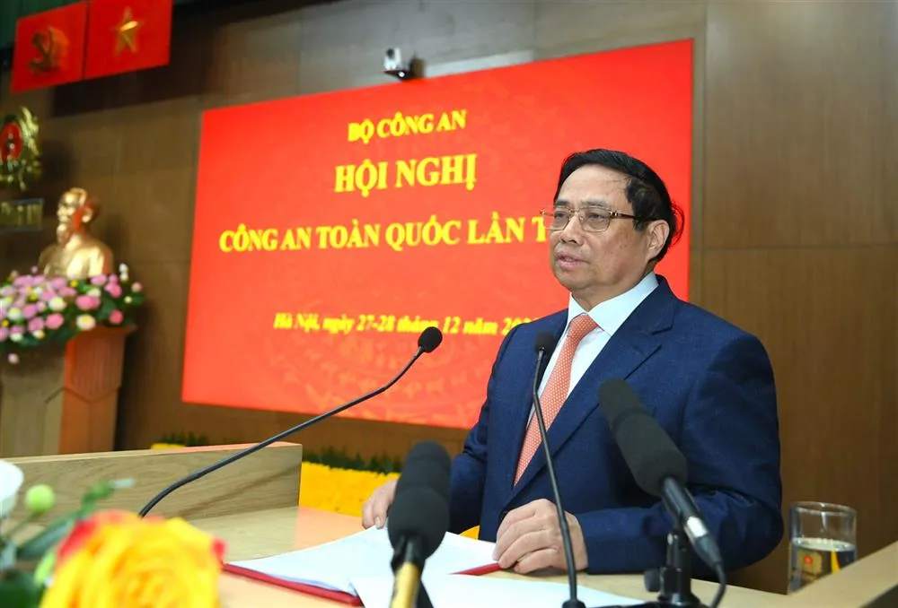 Thủ tướng Phạm Minh Chính phát biểu tại hội nghị. Ảnh CA thu-tuong-pham-minh-chinh3-1068.jpg