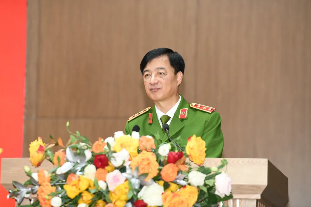Thượng tướng Nguyễn Duy Ngọc, Thứ trưởng Bộ Công an phát biểu tại Hội nghị. Ảnh CA z5021444783334-58225b60acad6e4c287fee6e6405e77e-2646.jpg