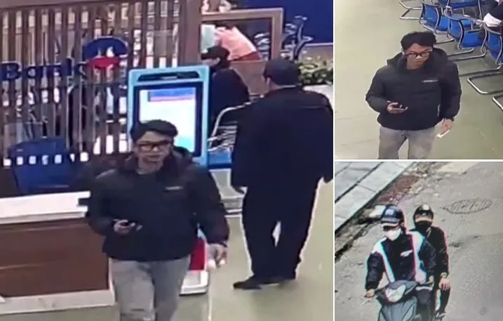 Công an tỉnh Vĩnh phúc đang truy tìm ba kẻ cướp giật túi xách có 1 tỉ đồng. Ảnh CA