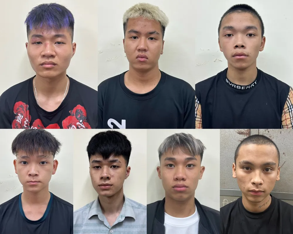 Một số người cầm đầu nhóm “Trẻ Giải phóng” bị bắt giữ. Ảnh CA Bắt 25 người trong vụ 3 thanh niên tử vong ở đường Láng