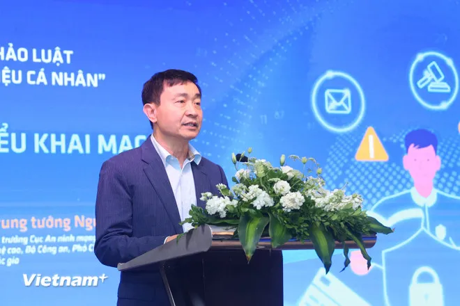 Trung tướng Nguyễn Minh Chính phát biểu tại buổi hội đàm. Ảnh: Minh Sơn/TTX du-lieu-ca-nhan.jpg